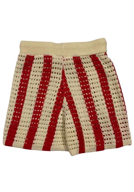 Shorts bambina filo rosso/beige Manila Grace | 101PMJS25/SUROSSO/BEIGE